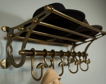 French COATRACK/Luggage Rack/Train Wall Mounted Rack vintage luxury decor 30"