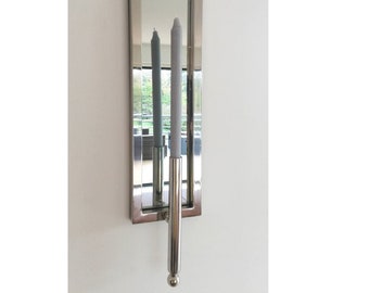 Candle holder with mirror wall decor