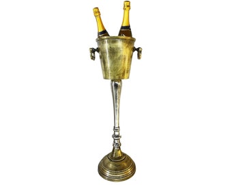 Floor Standing Ice Bucket For Two Bottles | Beverage Chiller | DUTY FREE | Barware | Aluminium casted