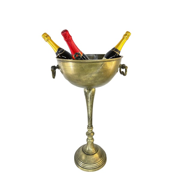 Floor Standing Bowl Champagne Bucket Distressed Look Wine Cooler Ice Gift