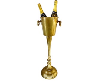 Floor Standing Rustic Gold Champagne Bucket Distressed Look Wine Cooler Ice Gift