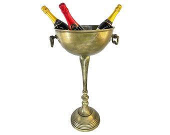 Floor Standing Bowl Champagne Bucket Distressed Look Wine Cooler Ice Gift