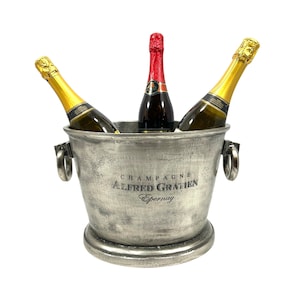 Oval shaped handmade ice bucket | DUTY FREE | Aluminium Casted | Tableware | Barware | perfect gift