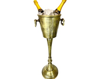 Seau à Champagne Sur Pied Thorness – Fonte D'aluminium, Finition Vieillie, Argenté, Neuf