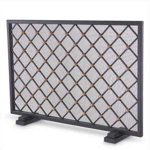 FIRE place SCREEN Handmade with Steel & brass custom size also possible . Rustic look