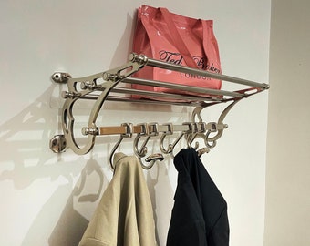 Porte manteaux / serviettes « train » style Art déco chromé Longueur 72