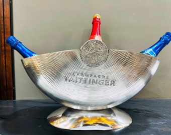 Wine cooler &quot;HALF MOON&quot; Aluminium casted with unique design| Duty Free | Table decor | Barware | Ice Bucket