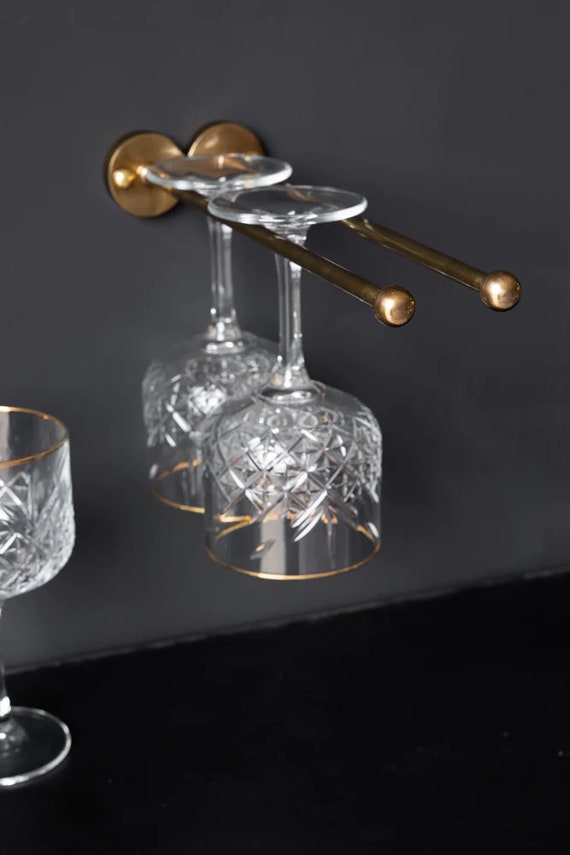 Brass wine glass holder new arrivals