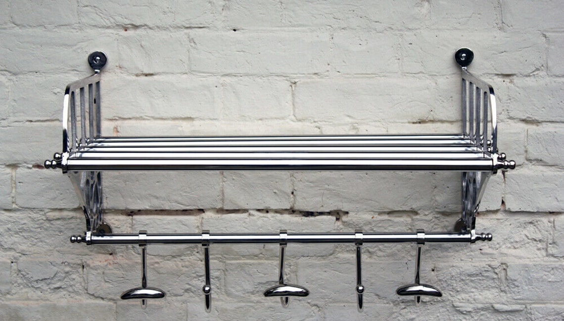 Vintage Style Luggage Train Wall Mounted Rack With Shelf & Etsy