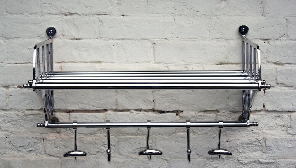 Vintage Style Luggage Train Wall Mounted Rack With Shelf & Etsy