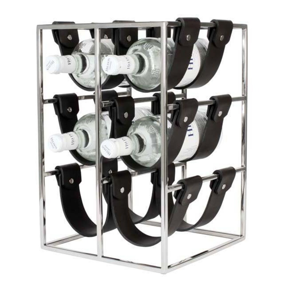 Bottle Holder Square Wine Rack Polished Aluminium and Black Etsy
