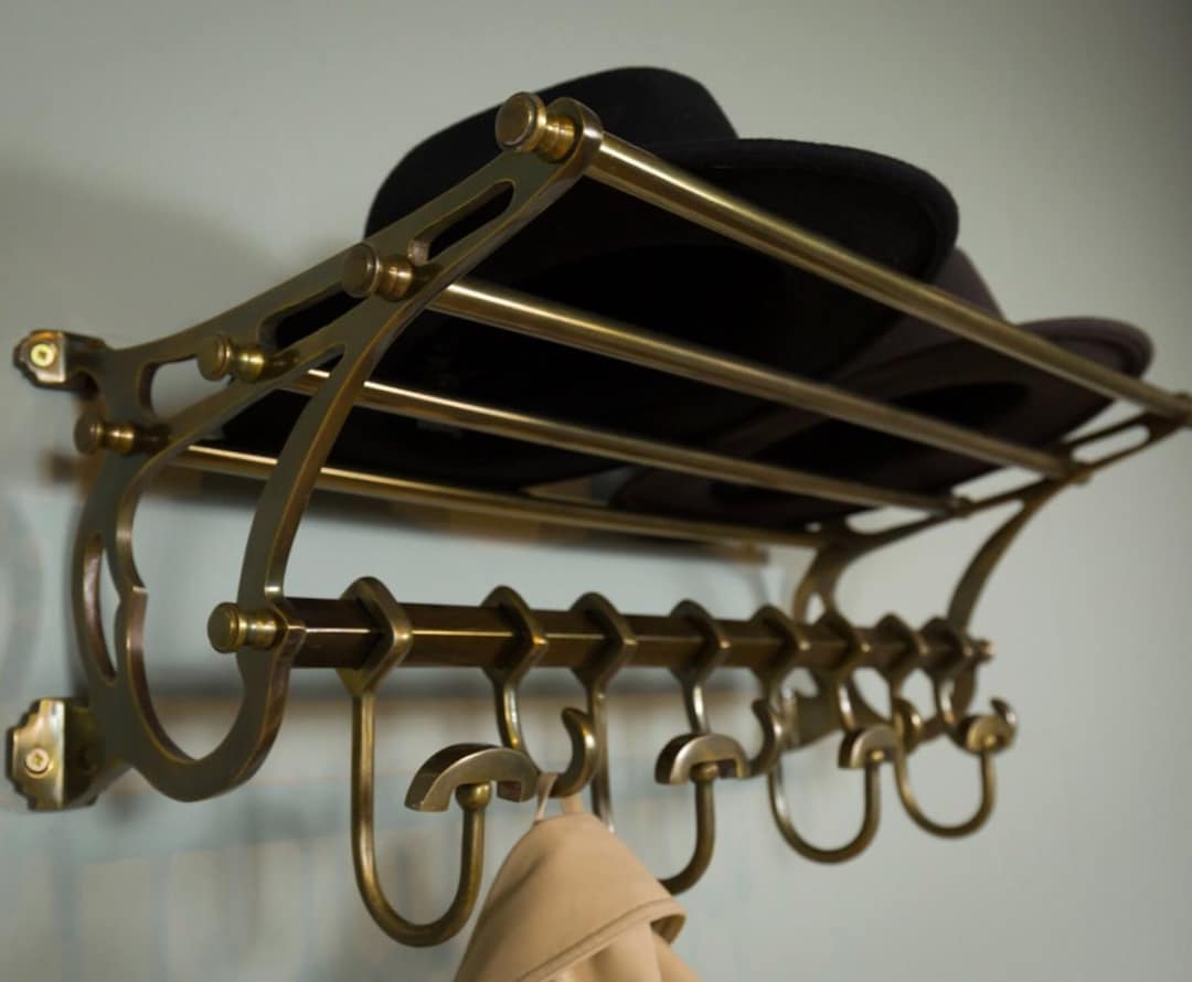 French Coatrack/luggage Rack/train Wall Mounted Rack Vintage Luxury Decor  27 