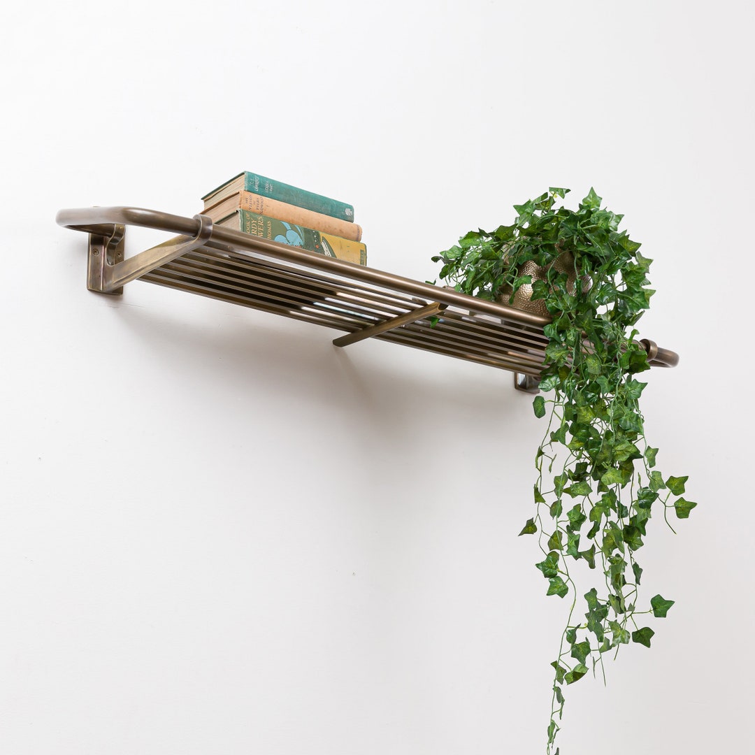Brass Finish Train Rack | Vintage Inspired Wall Shelf (98cm Wide) - Etsy