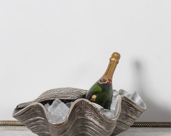 Nickel Big Clam Wine Cooler Handmade hold upto 4 to 5 bottles | DUTY FREE | Two size available