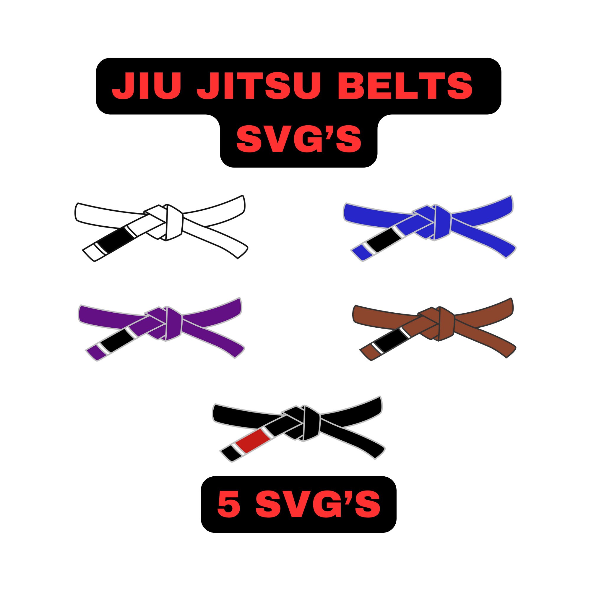 Fichiers SVG tous grades de ceintures de Jiu Jitsu pour la