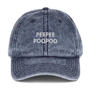 PEEPEE POOPOO Baseball Dad Hat / Funny Cap / Comedy / Kim K / Baby Shower / Diaper Party / Great Gift / Adjustable / New Parents / Handmade Denim
