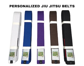 CUSTOM JIU JITSU Belts, Goose Wraps Bjj / Personalized Embroidered Gi Belt, Veteran Owned, Made To Order Bjj Belts