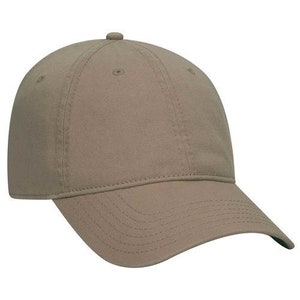 May include: A brown baseball cap with a curved brim. The cap is made of a soft, cotton fabric.