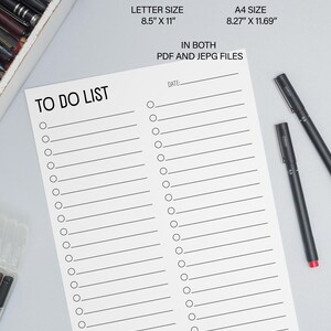 Lista zadań do wydrukowania: Planer zadań, lista kontrolna (formaty PDF i JPEG, A4/Letter)
