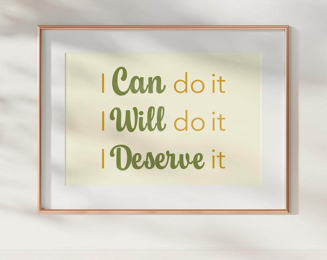 I Can Do It Printable, Motivational Wall Decor, Inspirational Poster ...