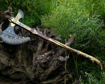 Nueva edición VIKING Medieval Karatos Axe Réplica Prop God of War Kratos Leviathan Axe Metal, el mejor regalo de cumpleaños y aniversario para él