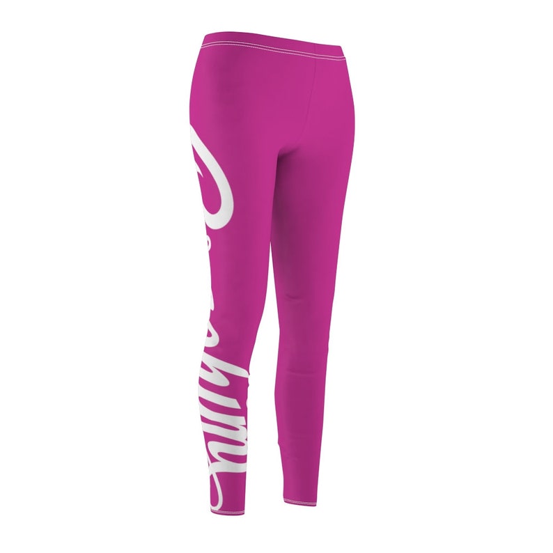 Seraphimi Surfer Leggings Aerobics Tights White Logo Purple Berry Women/'s Casual Leggings