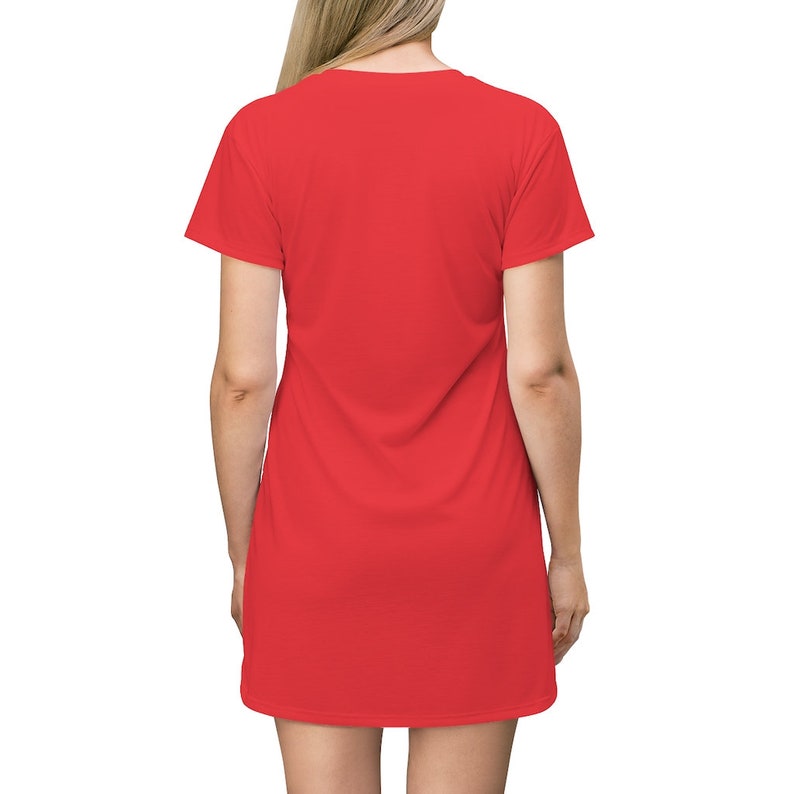 Seraphimi Surfer/'s Women/'s T-Shirt Dress Bikini Cover Cherry Red White Logo