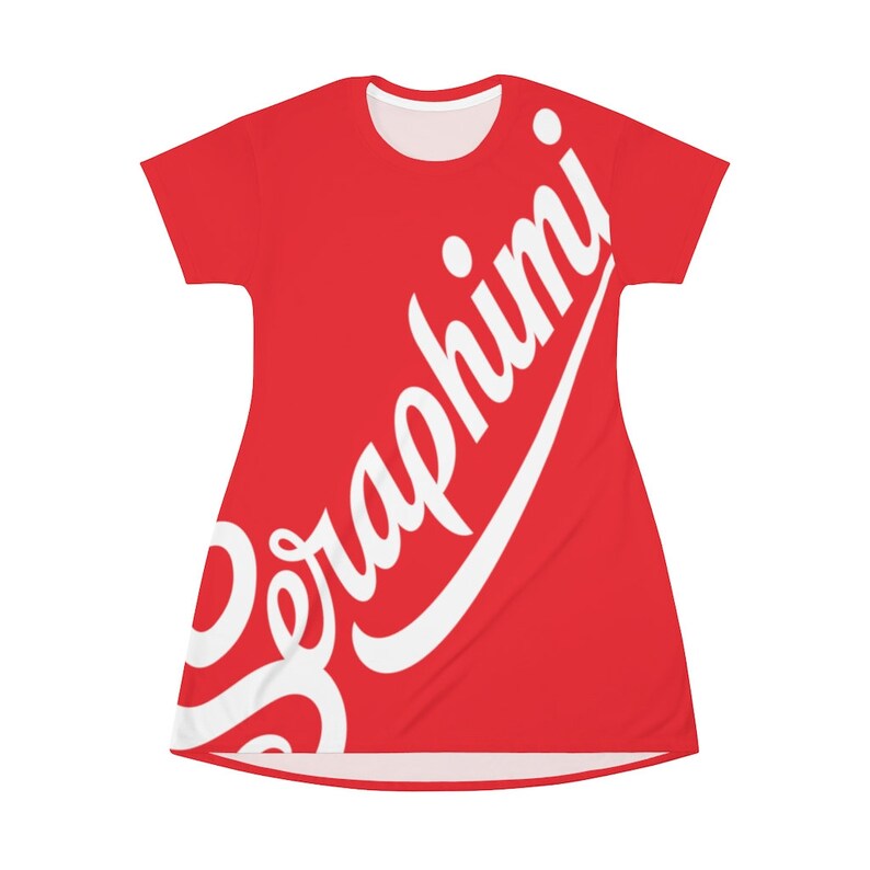 Seraphimi Surfer/'s Women/'s T-Shirt Dress Bikini Cover Cherry Red White Logo