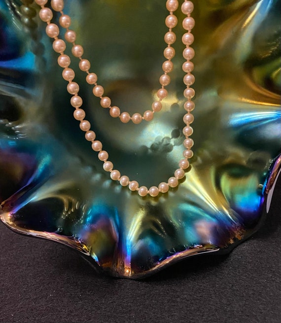 2 Lovely Vintage Signed Marvella Faux Knotted Pearl Necklaces 25