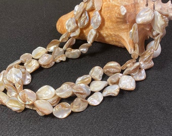 Chunky Triple Strand Polished Shell Statement Necklace, Natural White, Tan, and Browns with a Fabulous Luster