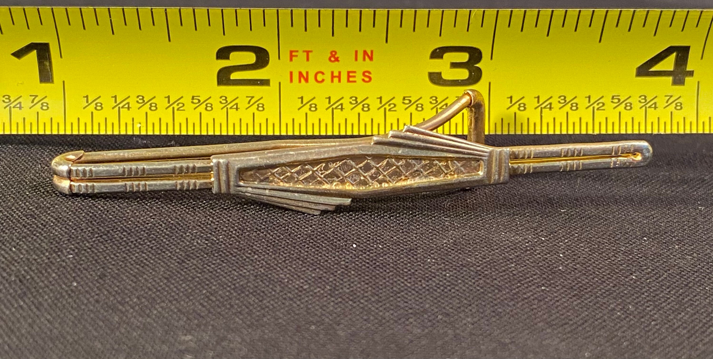 Vintage Art Deco Goldtone Tie Bar Etsy
