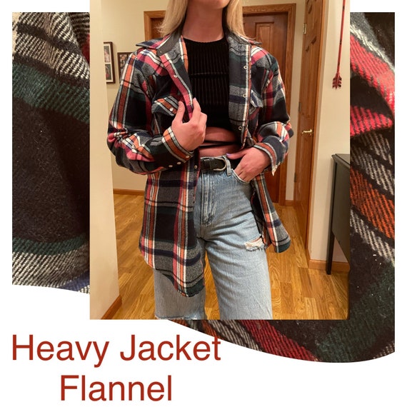 Vintage  FLANNEL Shirt Coat | Grunge Oversized So… - image 1