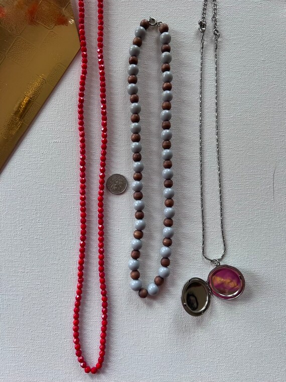 Retro Jewelry Silver Locket and Beads Boho Pendan… - image 5