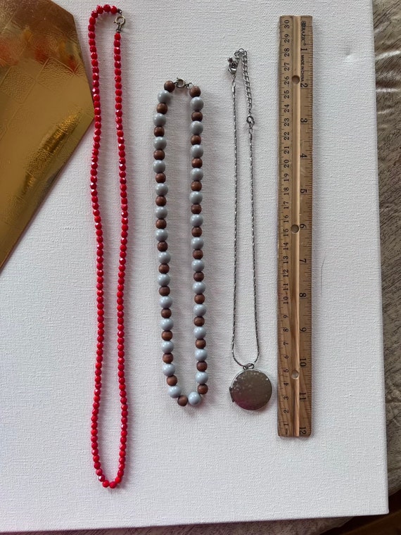 Retro Jewelry Silver Locket and Beads Boho Pendan… - image 4