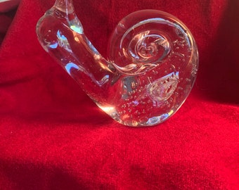 Art Glass Snail | Clear Figurine Sculpture