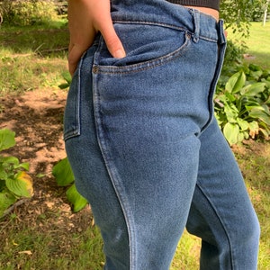 Vintage FARAH Faucet Jeans Boho Flared Denim Pants 30x29 Boho Retro Denim image 8