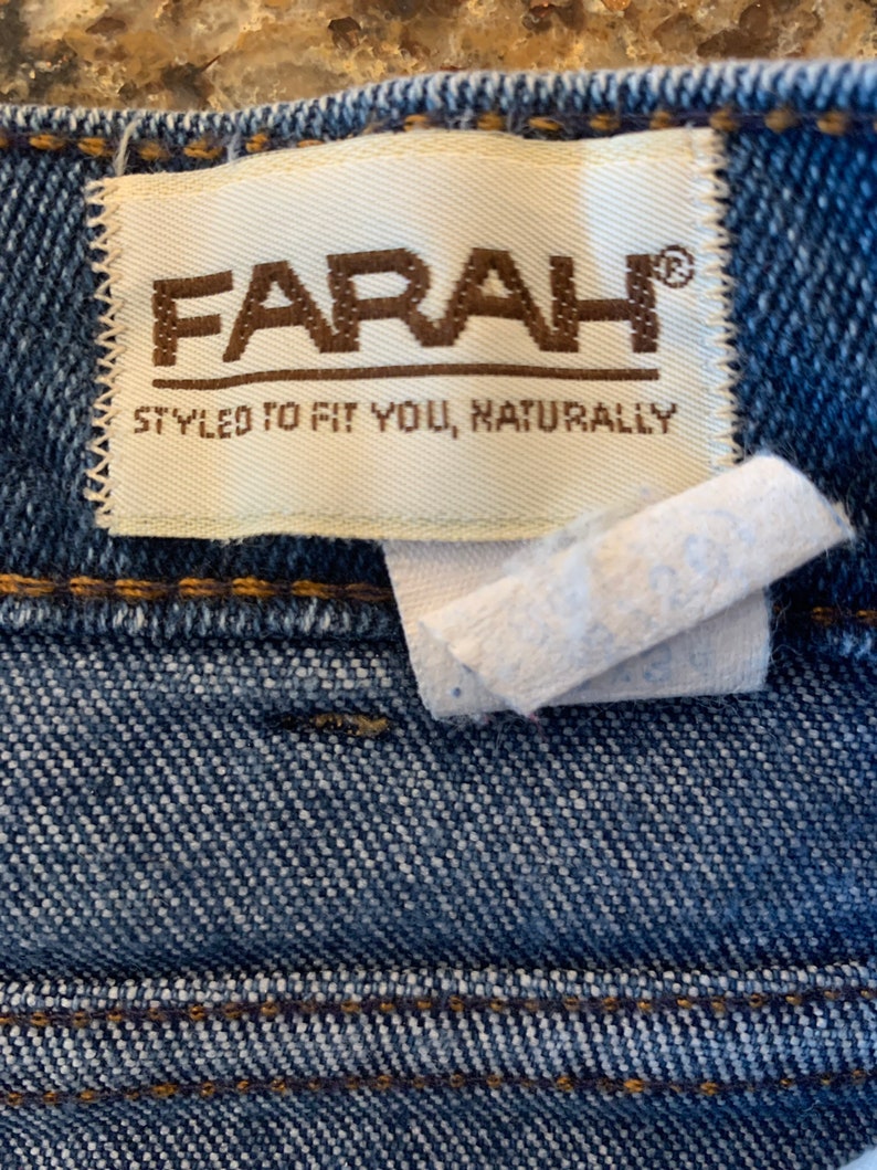 Vintage FARAH Faucet Jeans Boho Flared Denim Pants 30x29 Boho Retro Denim image 10