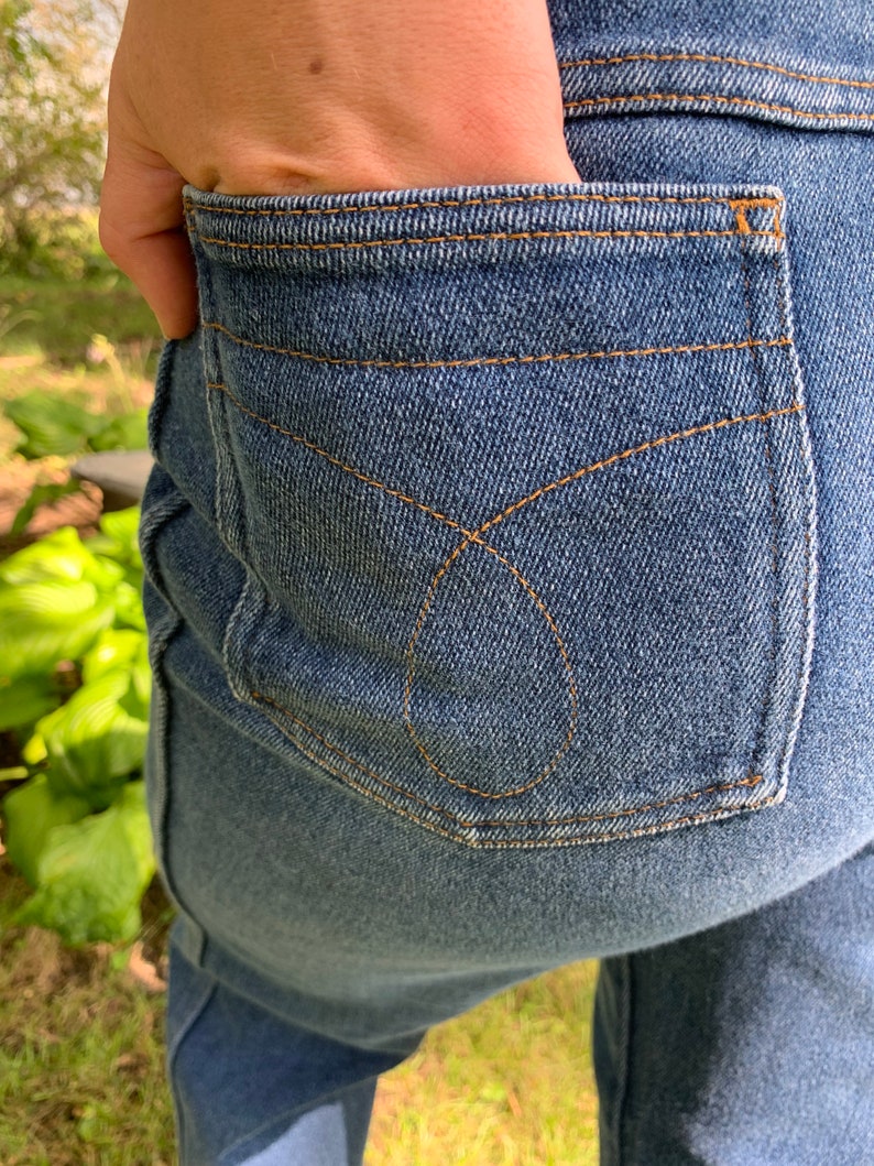 Vintage FARAH Faucet Jeans Boho Flared Denim Pants 30x29 Boho Retro Denim image 7