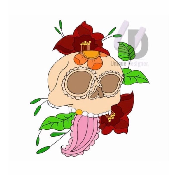 Skull PNG Transparent Image, Flowers and Roses Png, Gold Grillz Png, Skeleton Png, PNG Sublimation Design, Instant Download, Halloween Art