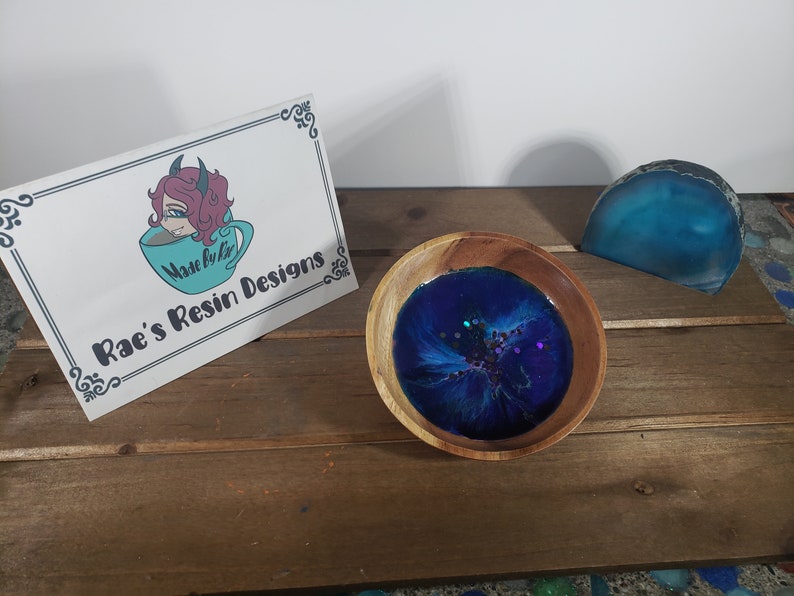Purple Nebula Wood And Resin TrinketRing Bowl