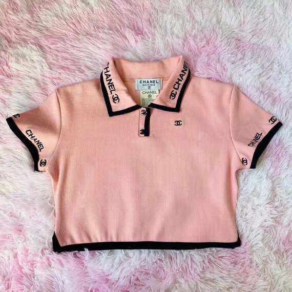 CHANEL VINTAGE pink polo crop top