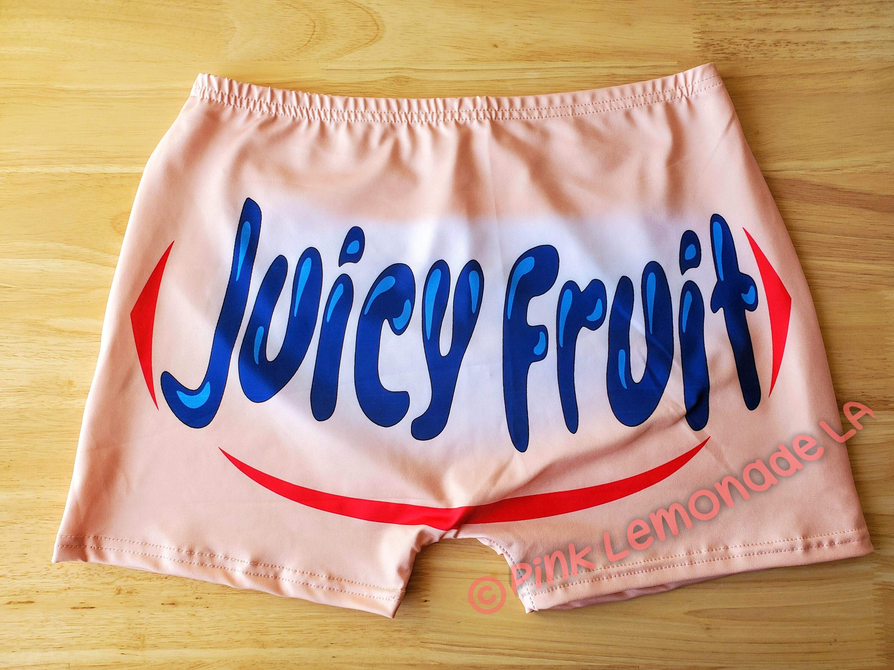 Juicy Fruit Snack Shorts High Waisted Booty Shorts Stretchy Etsy