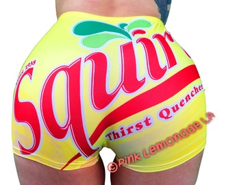 Squirt Snack Shorts - High Waisted Booty Shorts Stretchy Biker Shorts for Women Sexy Candy Shorts