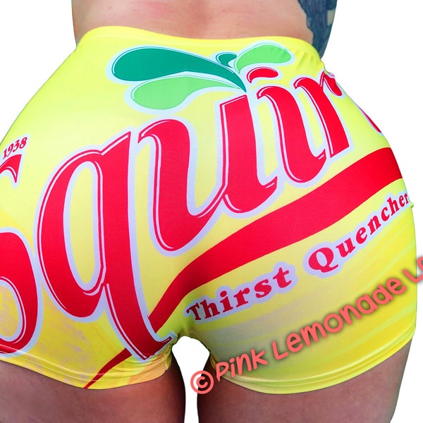 Squirt Snack Shorts - High Waisted Booty Shorts Stretchy Biker Shorts for Women Sexy Candy Shorts