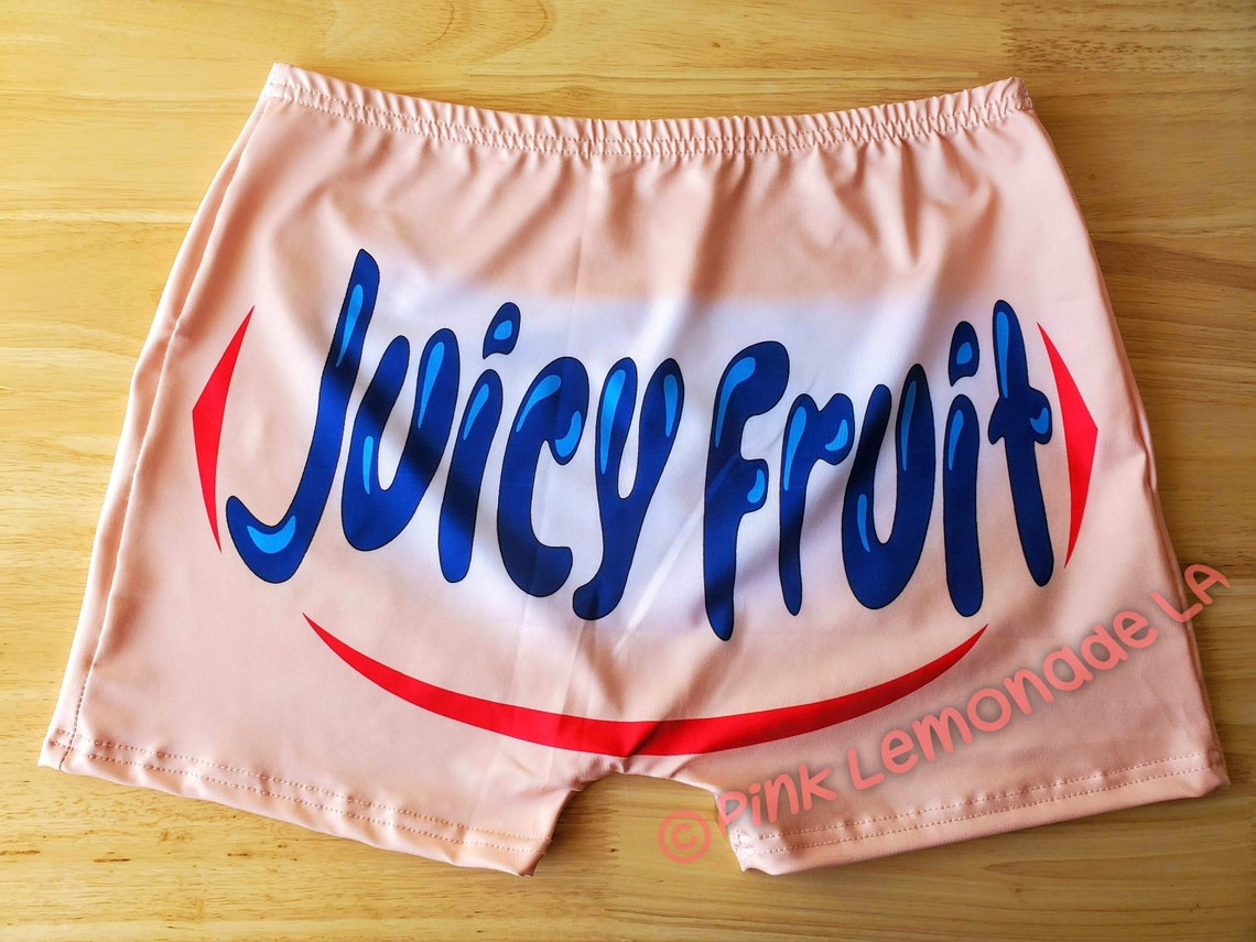 Juicy Fruit Snack Shorts High Waisted Booty Shorts Stretchy Etsy