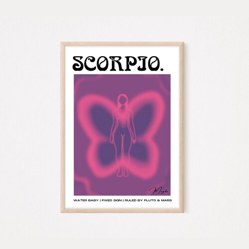 Scorpio Wall Art Zodiac Poster Scorpio Gift Star Sign Etsy Australia