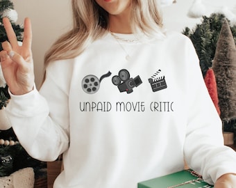 Unpaid Movie Critic Cinema Lover Shirt, Gift For Movie Lover, Film Critic Gift, Film Student Gift Idea Christmas Gift