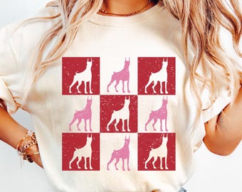 Doberman Dog Valentines Day Shirt Comfort Colors Dog Mom Tee, Doberman Dog Owner Valentines Day T-Shirt, Doberman Gifts