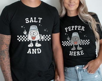 Matching Couples Valentines Day Shirts, Funny Couples Salt And Pepper TShirts, Couples Halloween Outfit Couple Tees, Husband Wife T Shirt
