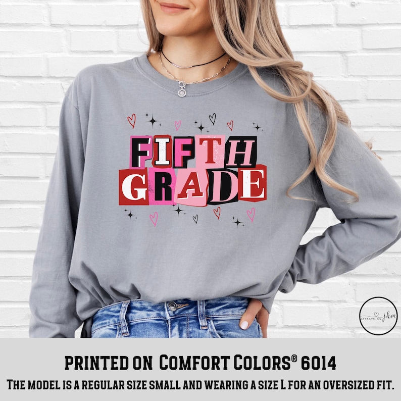 Long Sleeve Comfort Colors 5th Grade Teacher Tshirt - Etsy